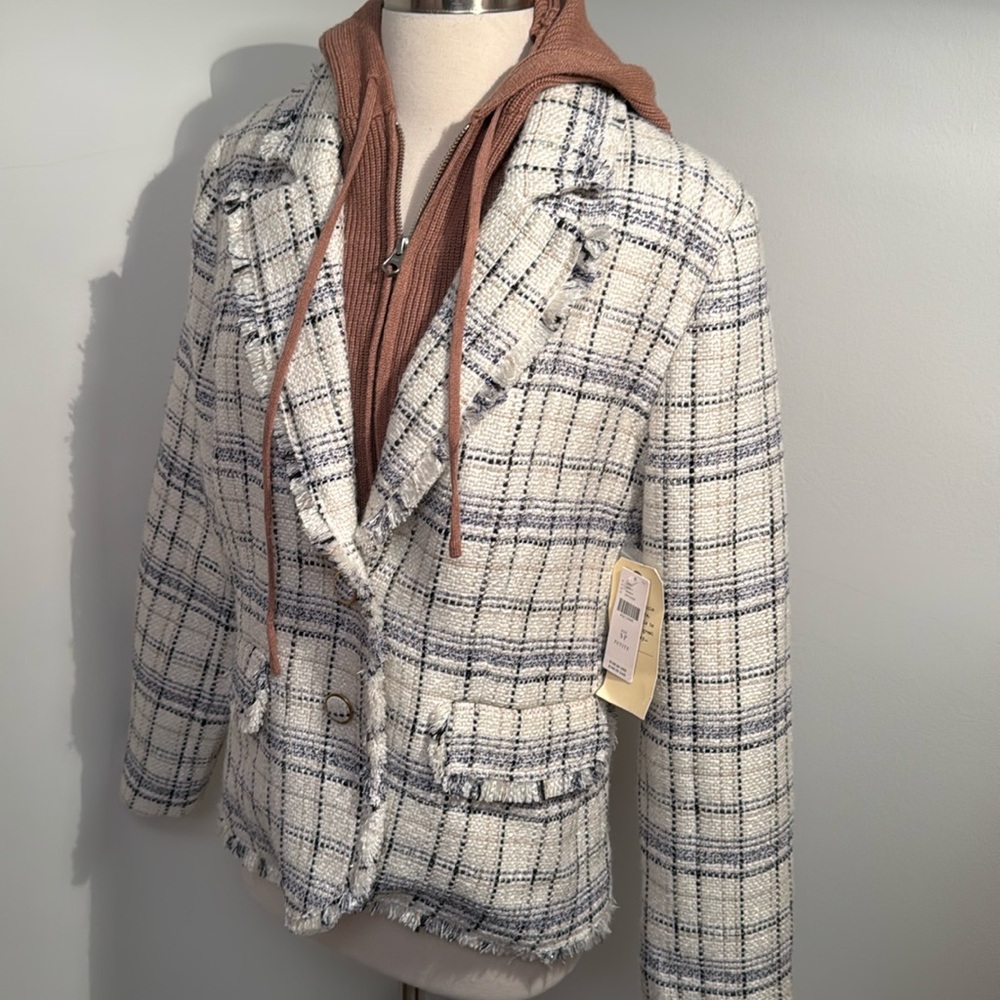 NWD By Anthropologie Tweed Dickie Blazer Size S with Hood